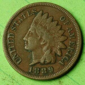 🌱💰👀🌟1889 Indian Head Cent Penny 1c Lot X130🌟🌱💰👀